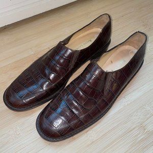 Ralph Lauren Croc Embossed Slip On Loafers